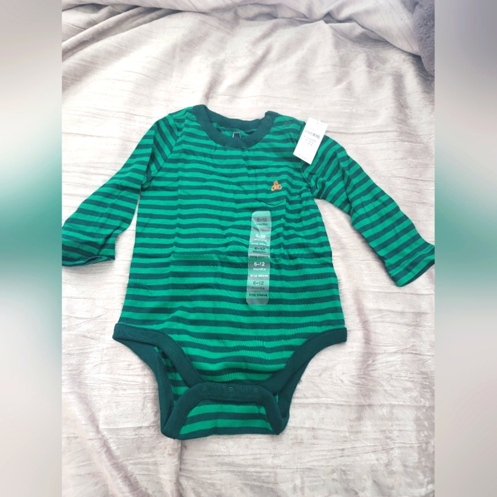 (NWT) Baby Gap blue and green long sleeve shirt for 6-12 months